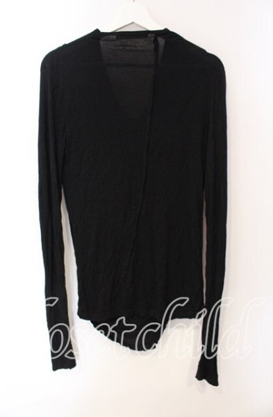 画像2: FUGA / ジップアップドレープロングスリーブカットソー 44 ブラック O-25-08-24-014-FU-to-YM-ZT038 (2)