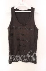 FUGA / スパンコールメッセージタンクトップ 44 ダークブラウン O-25-08-24-018-FU-ts-YM-OS
