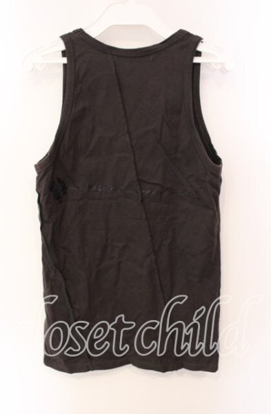 画像2: FUGA / スパンコールメッセージタンクトップ 44 ダークブラウン O-25-08-24-018-FU-ts-YM-ZT175 (2)