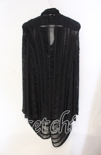 画像2: CIVARIZE / ローゲージネットニットカーディガン  ブラック O-25-08-24-002-CI-to-YM-OS