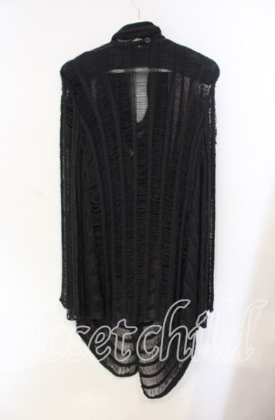 画像2: CIVARIZE / ローゲージネットニットカーディガン  ブラック O-25-08-24-002-CI-to-YM-ZT038 (2)