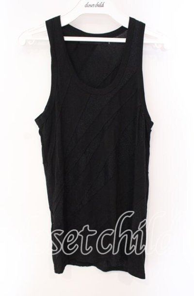 画像1: CIVARIZE / カッティングパッチワークグリッタータンクトップ 44 ブラック O-25-08-24-021-CI-to-YM-OS