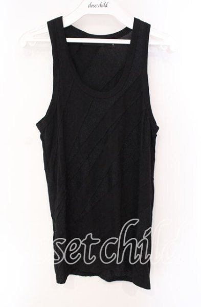 画像1: CIVARIZE / カッティングパッチワークグリッタータンクトップ 44 ブラック O-25-08-24-021-CI-to-YM-ZT175 (1)