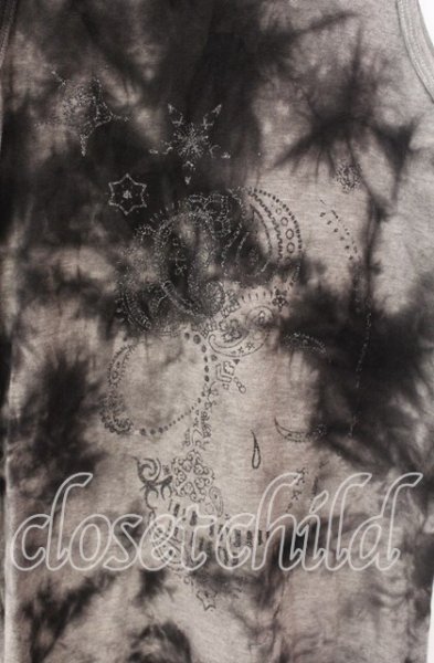 画像2: CIVARIZE / 箔スカルブリーチフェイクレイヤードタンクトップ 44 ブラックｘグレー O-25-08-24-023-CI-to-YM-ZT175 (2)