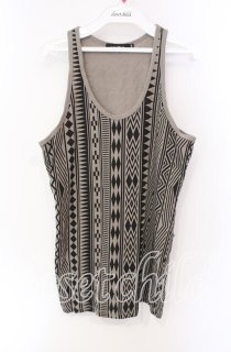 CIVARIZE / 総柄タンクトップ 44 ブラック T-25-10-07-006-CI-to-YM
