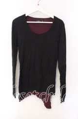 CIVARIZE / Teaseレイヤードイレヘムカットソー 44 ブラックｘパープル O-25-08-24-025-CI-to-YM-OS