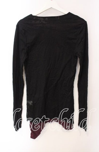 画像2: CIVARIZE / Teaseレイヤードイレヘムカットソー 44 ブラックｘパープル O-25-08-24-025-CI-to-YM-ZT175 (2)