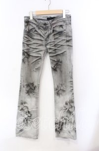 CIVARIZE / デストロイブリーチアシンメトリーブーツカットデニムパンツ 42 グレー O-25-08-24-031-CI-pa-YM-OS
