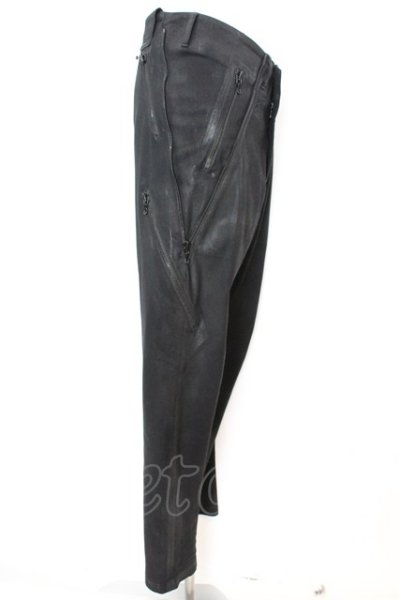 画像2: JULIUS / コーティングジップサルエルパンツ 1 ブラック O-25-09-04-034-JU-pa-YM-ZT-ML029 (2)