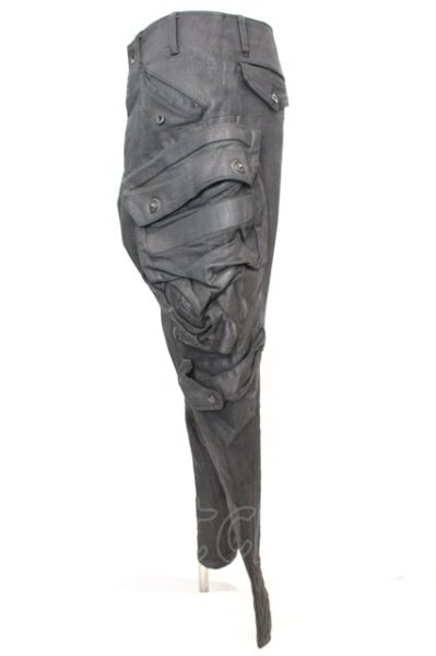 画像2: JULIUS / コーティングガスマスクストレッチパンツ 1 ブラック O-25-09-04-035-JU-pa-YM-ZT-ML029 (2)