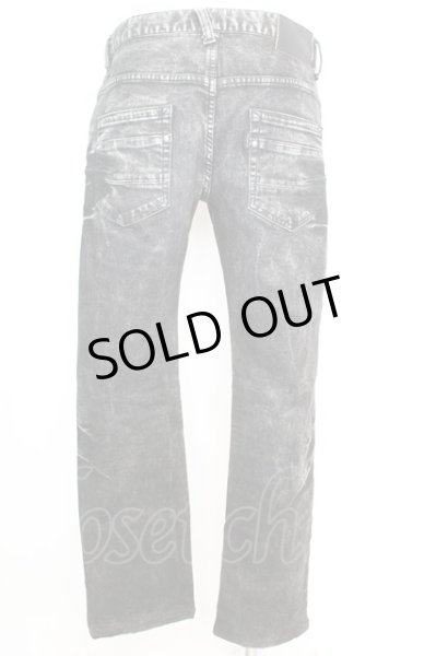 画像2: TORNADO MART / ダークケミカルスプレーシューカットデニムパンツ L ブラック O-25-09-04-036-TO-pa-YM-OS (2)