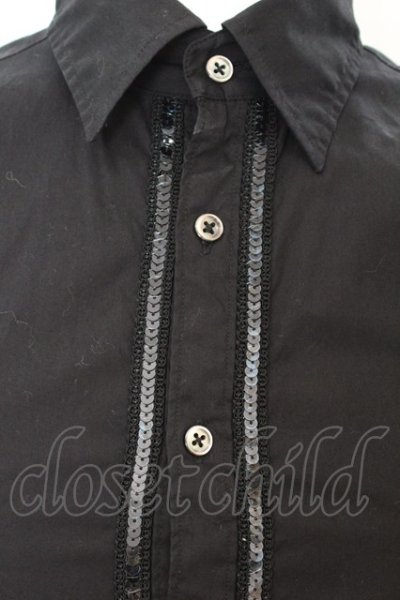 画像2: CIVARIZE / スパンコールパイピング半袖シャツ 44 ブラック O-25-09-04-009-CI-sh-YM-OS