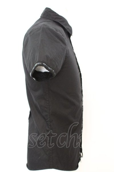 画像3: CIVARIZE / スパンコールパイピング半袖シャツ 44 ブラック O-25-09-04-009-CI-sh-YM-ZT378 (3)