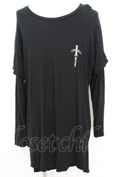 画像1: SWITCHBLADE / LAYERED LONG　カットソー L ブラック O-25-09-04-013-SW-to-YM-ZT356 (1)