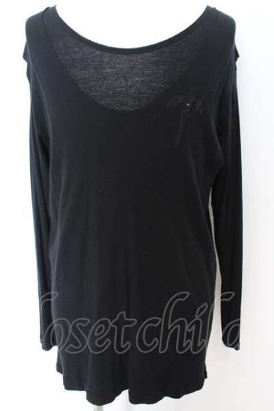 画像1: SWITCHBLADE / STONE LAYERED カットソー L ブラック O-25-09-04-015-SW-to-YM-OS