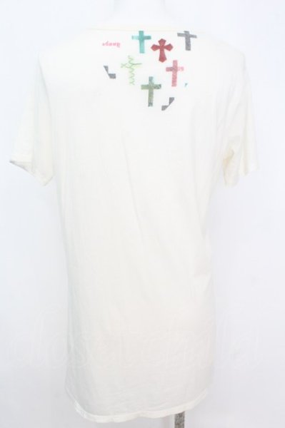 画像4: gunda / CROSS Tシャツ  アイボリー O-25-09-04-017-gu-ts-YM-ZT339 (4)