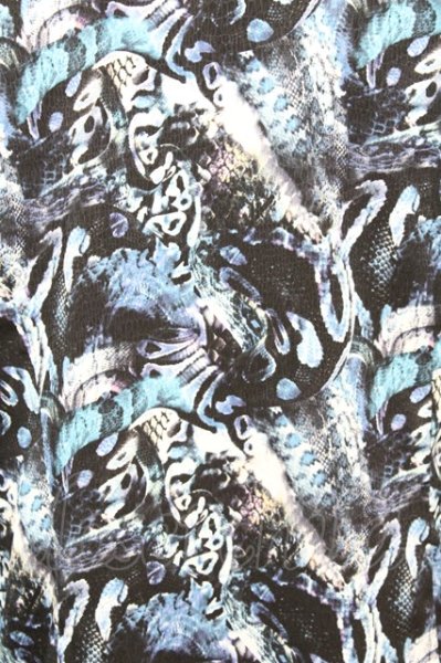 画像2: TORNADO MART / コラージュパイソンプリント7分袖シャツ LL ブルー O-25-09-04-021-TO-sh-YM-ZT379 (2)