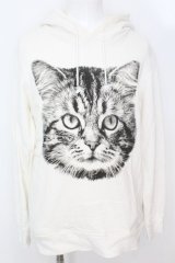 CIVARIZE / Catプリントプルオーバーパーカー 44 ホワイト O-25-09-04-026-CI-to-YM-OS