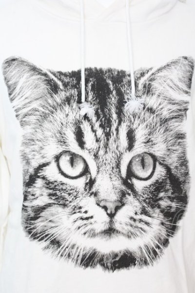 画像2: CIVARIZE / Catプリントプルオーバーパーカー 44 ホワイト O-25-09-04-026-CI-to-YM-OS