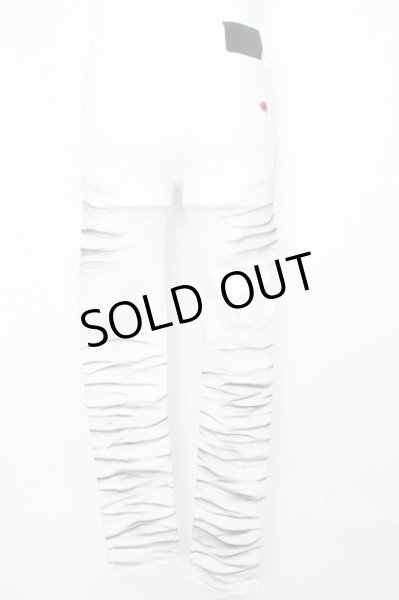 画像2: JURY BLACK / 顔料ヒゲ加工ストレッチスキニーデニムパンツ M ホワイト O-25-09-04-028-JU-pa-YM-ZT368 (2)