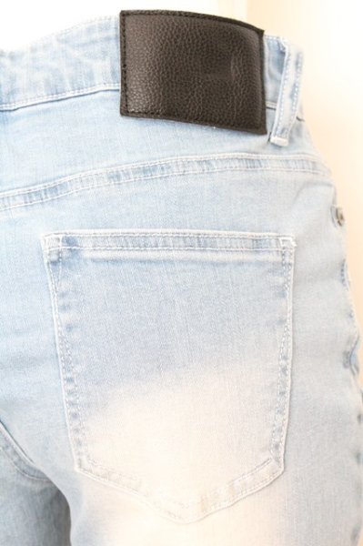 画像3: CavariA / ダメージリペアストレッチデニムパンツ 42 ライトブルー O-25-09-04-029-Ca-pa-YM-ZT368 (3)