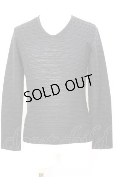 画像1: Zero by TORNADO MART / タックカスリボーダーカットソー M ブラック O-25-09-06-005-Ze-to-YM-ZT382 (1)