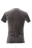 画像2: 5351pour les Hommes / 起毛ストレッチVネックTシャツ 2 ブラック O-25-09-06-006-53-ts-YM-OS (2)