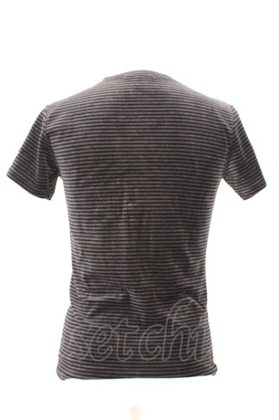 画像2: 5351pour les Hommes / 起毛ストレッチVネックTシャツ 2 ブラック O-25-09-06-006-53-ts-YM-ZT382 (2)