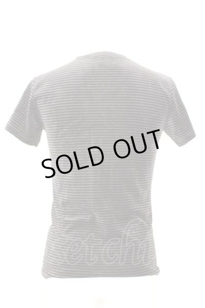 画像2: 5351pour les Hommes / 起毛ストレッチVネックTシャツ 2 ブラック O-25-09-06-006-53-ts-YM-ZT382 (2)