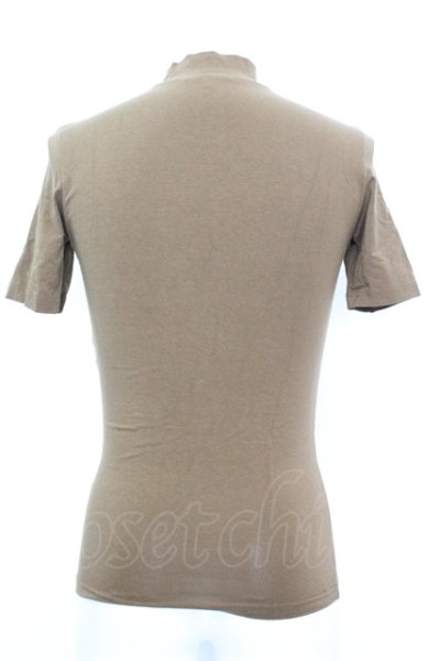 画像2: 5351pour les Hommes / ハイネックレーヨンTシャツ 2 ブラウン O-25-09-06-007-53-ts-YM-ZT382 (2)