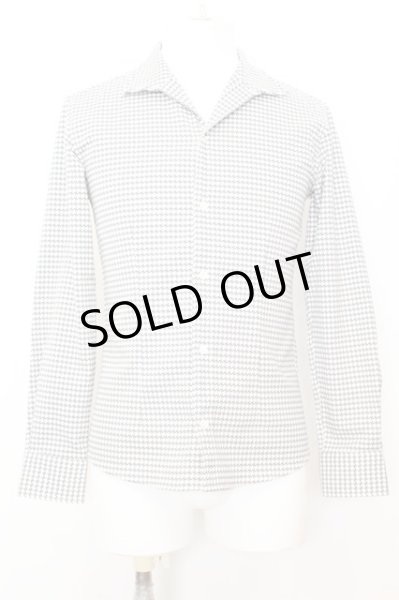 画像1: Zero by TORNADO MART / ハウンズトゥースイタリアンカラーシャツ M グレー O-25-09-06-010-Ze-sh-YM-ZT382 (1)