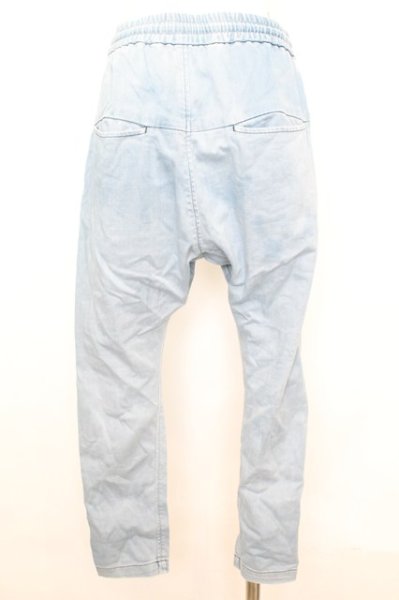 画像2: NO ID. / ニットデニムトラックサルエルスキニーパンツ 1 ライトインディゴ O-25-09-06-002-NO-pa-YM-ZT173 (2)