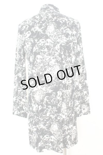 画像3: SEANA / モノトーンフラワー総柄ロングシャツ L ブラックｘホワイト O-25-09-06-022-SE-sh-YM-OS (3)