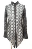 画像1: CIVARIZE / Voluptucas レース花柄変型デザインシャツ 46 ブラック O-25-09-06-026-CI-sh-YM-OS (1)