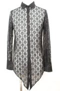 CIVARIZE / Voluptucas レース花柄変型デザインシャツ 46 ブラック O-25-09-06-026-CI-sh-YM-OS