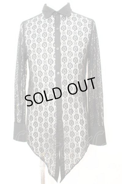 画像1: CIVARIZE / Voluptucas レース花柄変型デザインシャツ 46 ブラック O-25-09-06-026-CI-sh-YM-OS (1)