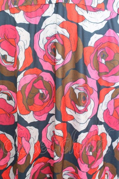 画像2: ALTER VENOMV / ローズ総柄BIGポロシャツ F レッド O-25-09-06-029-AL-ts-YM-ZT175 (2)