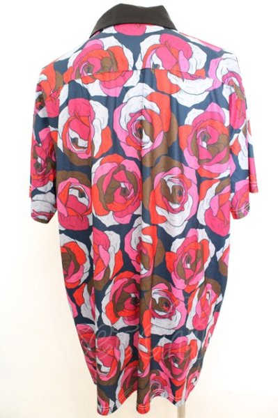 画像3: ALTER VENOMV / ローズ総柄BIGポロシャツ F レッド O-25-09-06-029-AL-ts-YM-ZT175 (3)