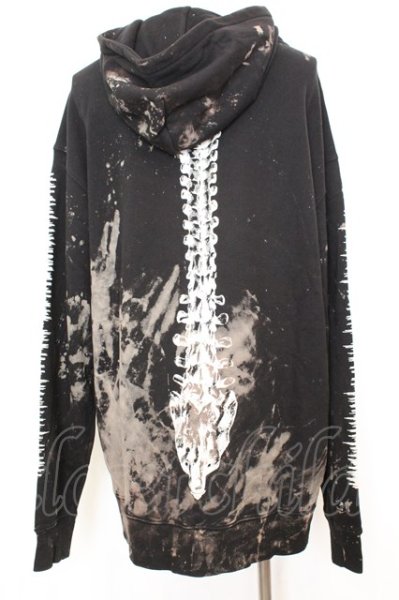 画像4: ALTER VENOMV / ボーンプリントBIGブリーチパーカー  ブラック O-25-09-06-030-AL-to-YM-OS (4)