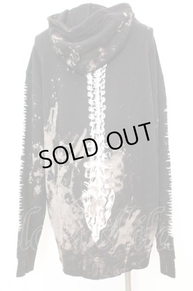 画像4: ALTER VENOMV / ボーンプリントBIGブリーチパーカー  ブラック O-25-09-06-030-AL-to-YM-OS (4)