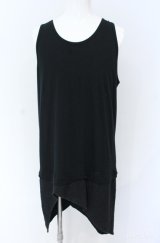 ROYAL FLASH / 切り替えオーバーラップタンクトップ F ブラック O-25-09-08-038-RO-to-YM-OS