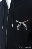 画像2: roar / モザイククロスガン＆スタースワロフスキーパーカー 2 ブラック O-25-09-08-041-ro-to-YM-OS (2)