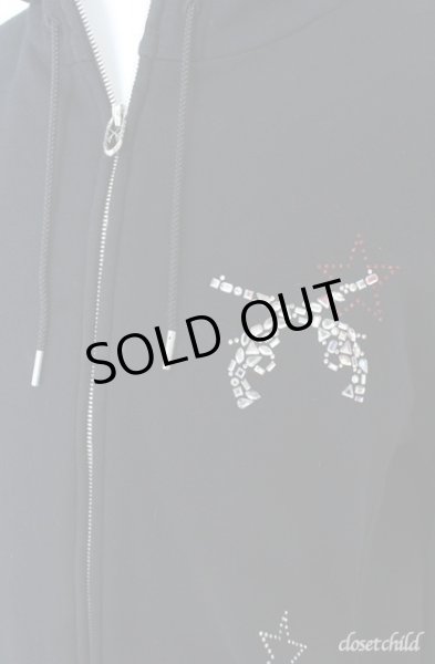 画像2: roar / モザイククロスガン＆スタースワロフスキーパーカー 2 ブラック O-25-09-08-041-ro-to-YM-ZT364 (2)