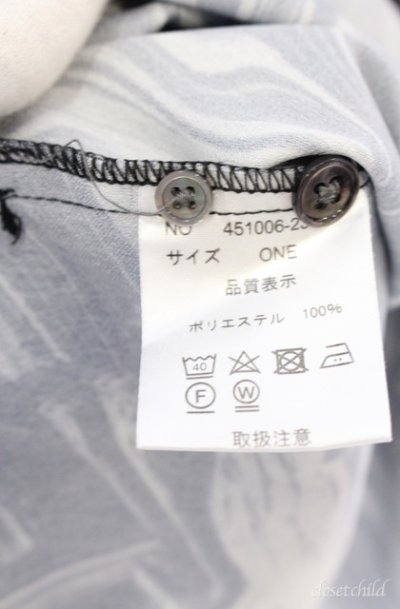 画像4: NO ID. BLACK / ネクタイ付ネックギャザーBIG ONE ブラックｘグレー O-25-09-08-045-NO-sh-YM-OS