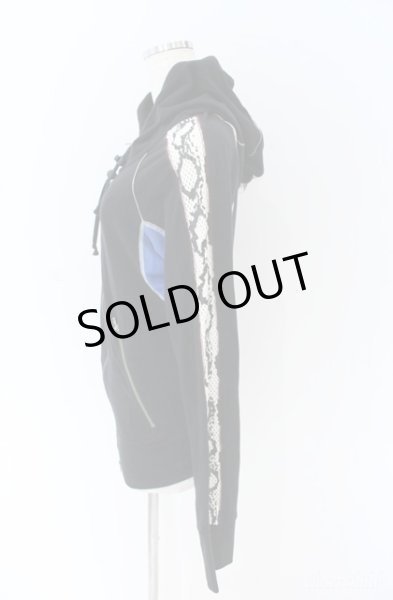 画像2: LGB / BOXER/PK パイソンラインパーカー 0（レディース） ブラックｘブルーｘアイボリー O-25-09-08-048-LG-to-YM-ZT364 (2)