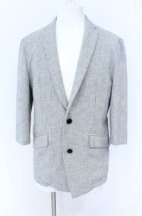 Zero by TORNADO MART / カルテッドミックスツィード7分袖ジャケット LL グレー O-25-09-08-007-Ze-ja-YM-ZT384