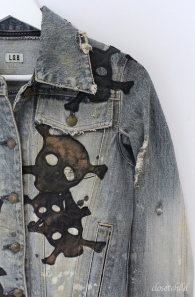 画像4: LGB / G-1/LOVE SEX DREAM スカルパッチデニムジャケット　G-ジャン 1（レディース） インディゴ O-25-09-08-052-LG-to-YM-ZT364 (4)