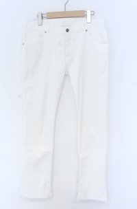TORNADO MART / ホワイトシェービングシューカットデニムパンツ LL ホワイト O-25-09-08-023-TO-pa-YM-ZT330
