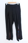 NO ID. BLACK / 切替バギートラウザーズパンツ 1 ブラックｘオレンジ O-25-09-08-028-NO-pa-YM-ZT329