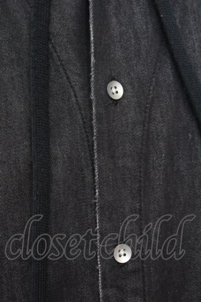 画像3: NO ID. BLACK / フーデッドデニムロングシャツ 1 ブラック O-25-09-16-039-NO-sh-YM-ZT256 (3)